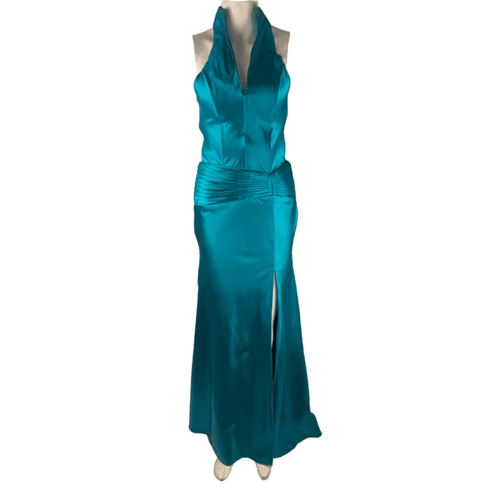 Anny Lee women's blue halter gown size XS